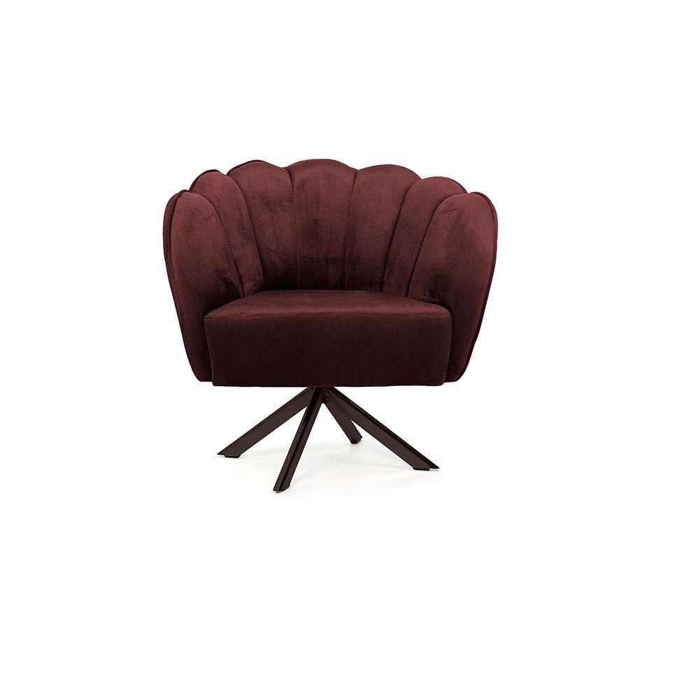 Poltrona Ariel Giratória Veludo Malbec e Chocolate - 2