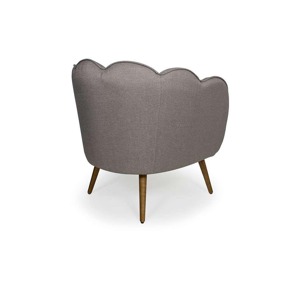 Poltrona Ariel Pé Palito Linho Fendi e Madeira - 4