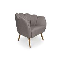 Poltrona Ariel Pé Palito Linho Fendi e Madeira - 1