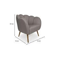 Poltrona Ariel Pé Palito Linho Fendi e Madeira - 3