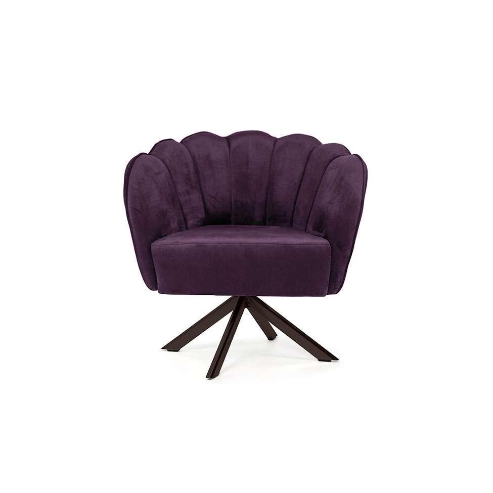 Poltrona Ariel Giratória Veludo Uva e Chocolate - 2