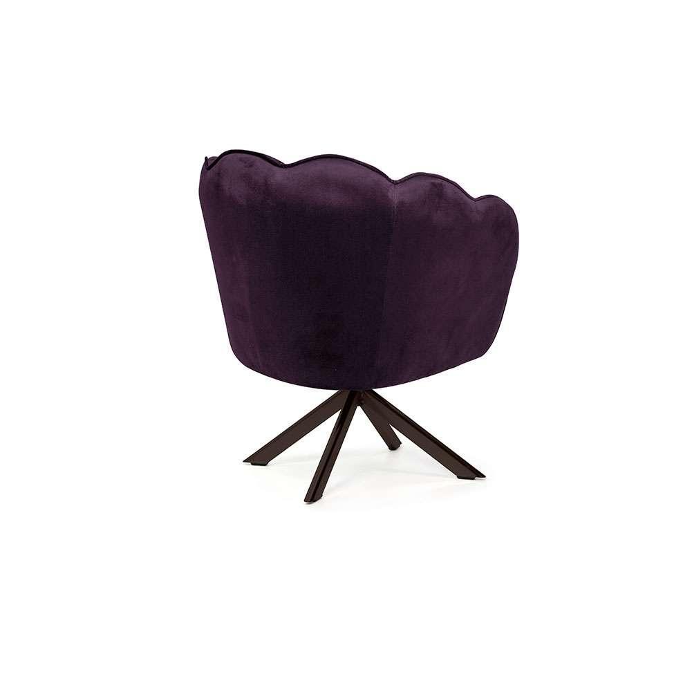 Poltrona Ariel Giratória Veludo Uva e Chocolate - 4