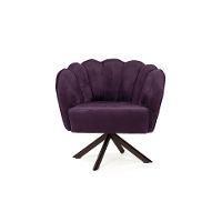 Poltrona Ariel Giratória Veludo Uva e Chocolate - 2