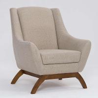 Poltrona Juliet Linho Aveia e Madeira - 1