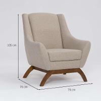 Poltrona Juliet Linho Aveia e Madeira - 3