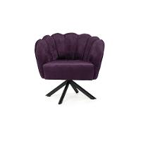 Poltrona Ariel Giratória Veludo Uva e Preta - 2