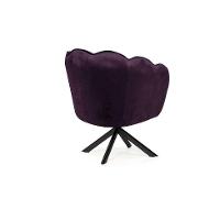 Poltrona Ariel Giratória Veludo Uva e Preta