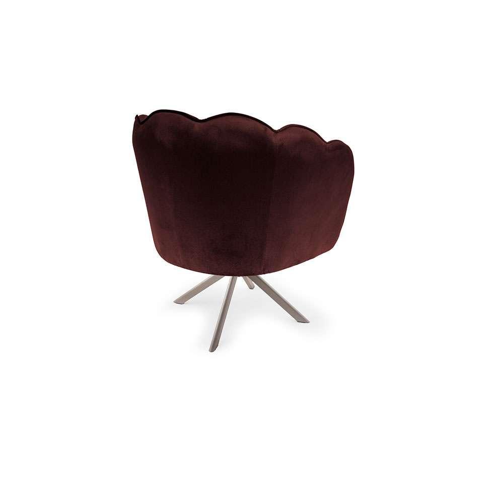 Poltrona Ariel Giratória Veludo Malbec e Champagne - 4