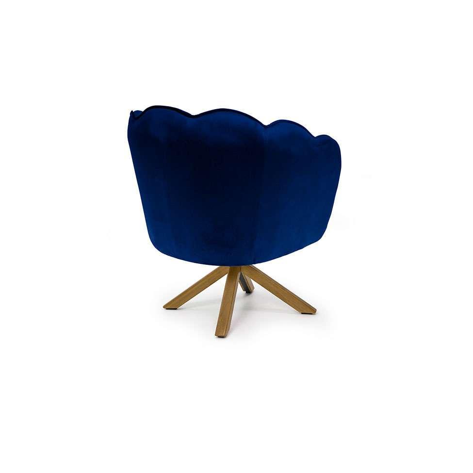 Poltrona Giratória Ariel Veludo Royal e Madeira - 4