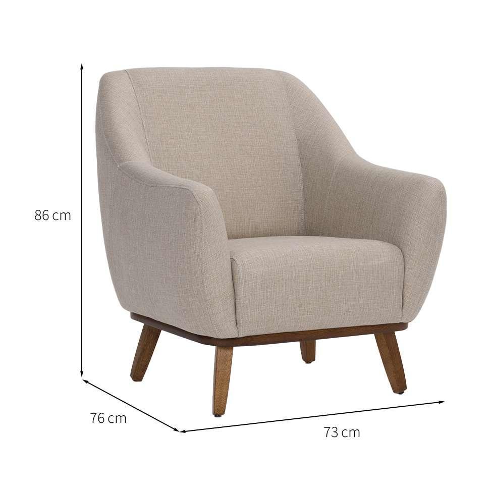 Poltrona Paloma Linho Aveia e Castanho - 3