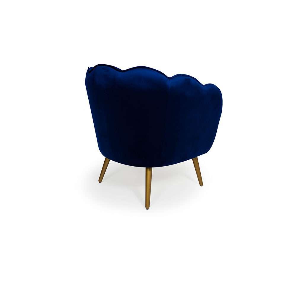 Poltrona Ariel Pé Palito Veludo Royal e Dourada - 4