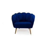 Poltrona Ariel Pé Palito Veludo Royal e Dourada - 2