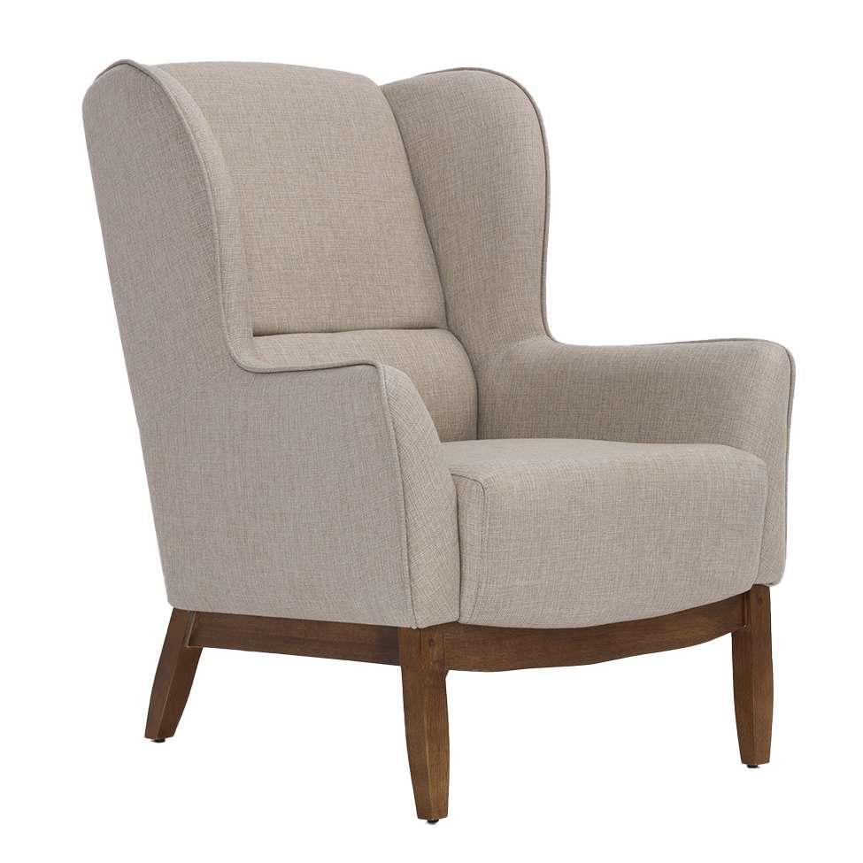 Poltrona Milena Linho Aveia e Madeira - 1