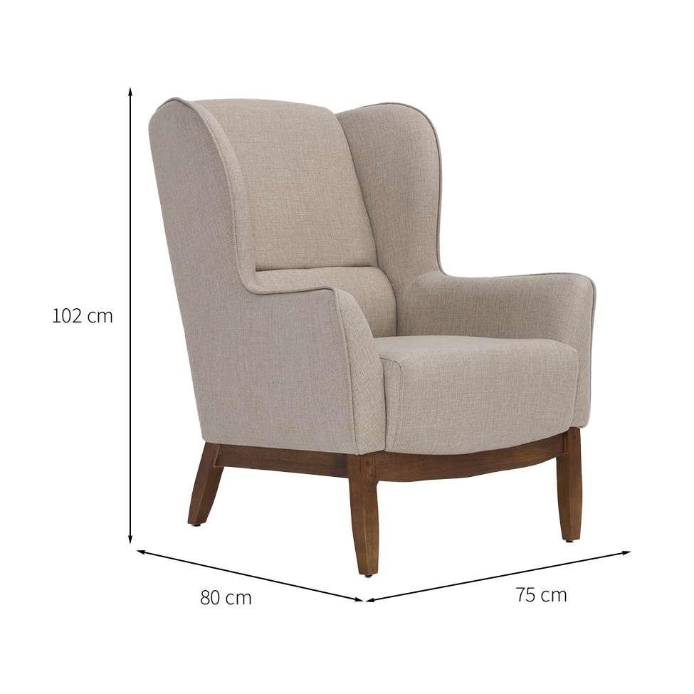 Poltrona Milena Linho Aveia e Madeira - 3