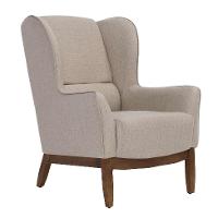 Poltrona Milena Linho Aveia e Madeira - 1