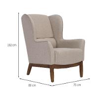 Poltrona Milena Linho Aveia e Madeira - 3