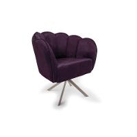 Poltrona Ariel Giratória Veludo Uva e Champagne - 1