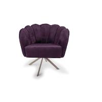 Poltrona Ariel Giratória Veludo Uva e Champagne - 2