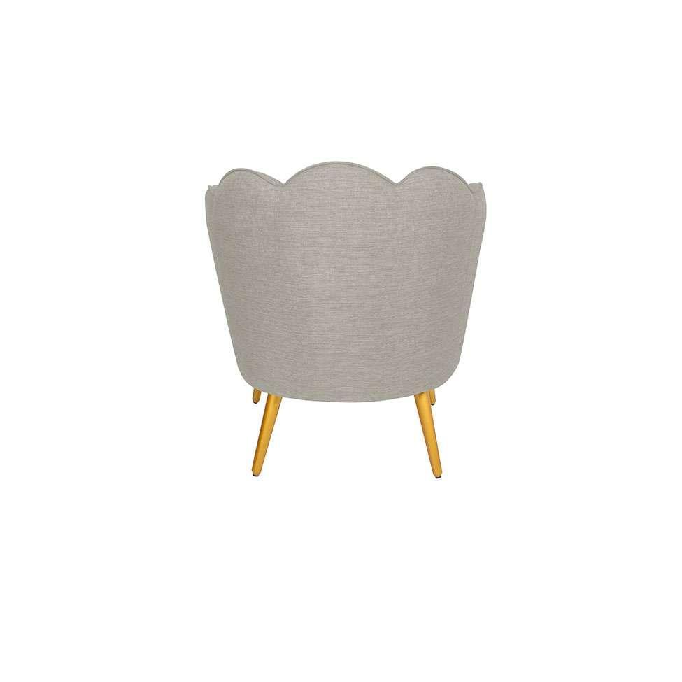 Poltrona Ariel Pé Palito Linho Aveia e Bronze - 6