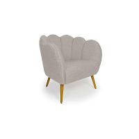 Poltrona Ariel Pé Palito Linho Aveia e Bronze - 1