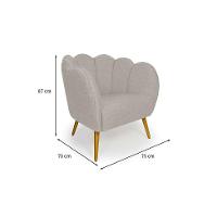 Poltrona Ariel Pé Palito Linho Aveia e Bronze - 3