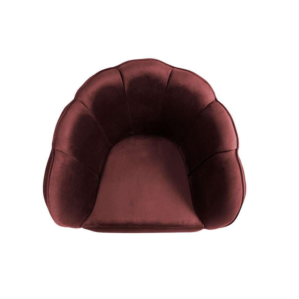 Poltrona Ariel Pé Palito Veludo Malbec e Cobre - 5