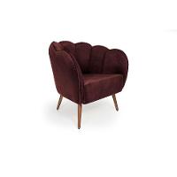 Poltrona Ariel Pé Palito Veludo Malbec e Cobre - 1