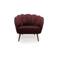 Poltrona Ariel Pé Palito Veludo Malbec e Cobre - 2