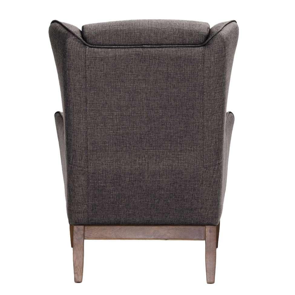 Poltrona Milena Linho Mescla Marrom e Madeira - 6