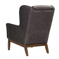 Poltrona Milena Linho Mescla Marrom e Madeira - 5