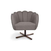 Poltrona Ariel Giratória Linho Fendi e Castanho - 2