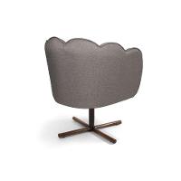 Poltrona Ariel Giratória Linho Fendi e Castanho