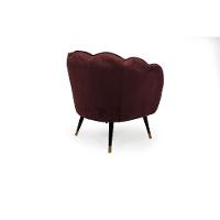 Poltrona Ariel Pé Paluto Veludo Malbec e Preta