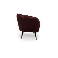 Poltrona Ariel Pé Paluto Veludo Malbec e Preta - 5