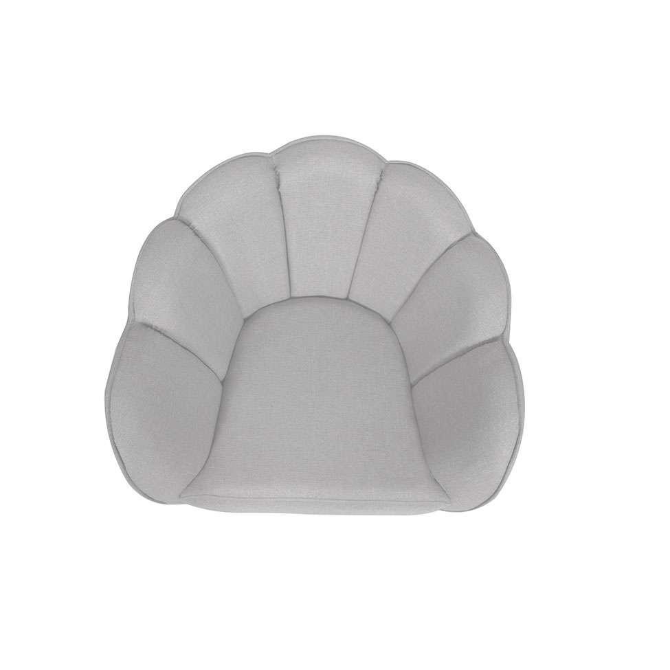 Poltrona Ariel Base Aço Linho Creme e Preta - 5