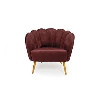 Poltrona Ariel Pé Paluto Veludo Malbec e Bronze - 2