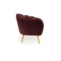 Poltrona Ariel Pé Paluto Veludo Malbec e Bronze - 5