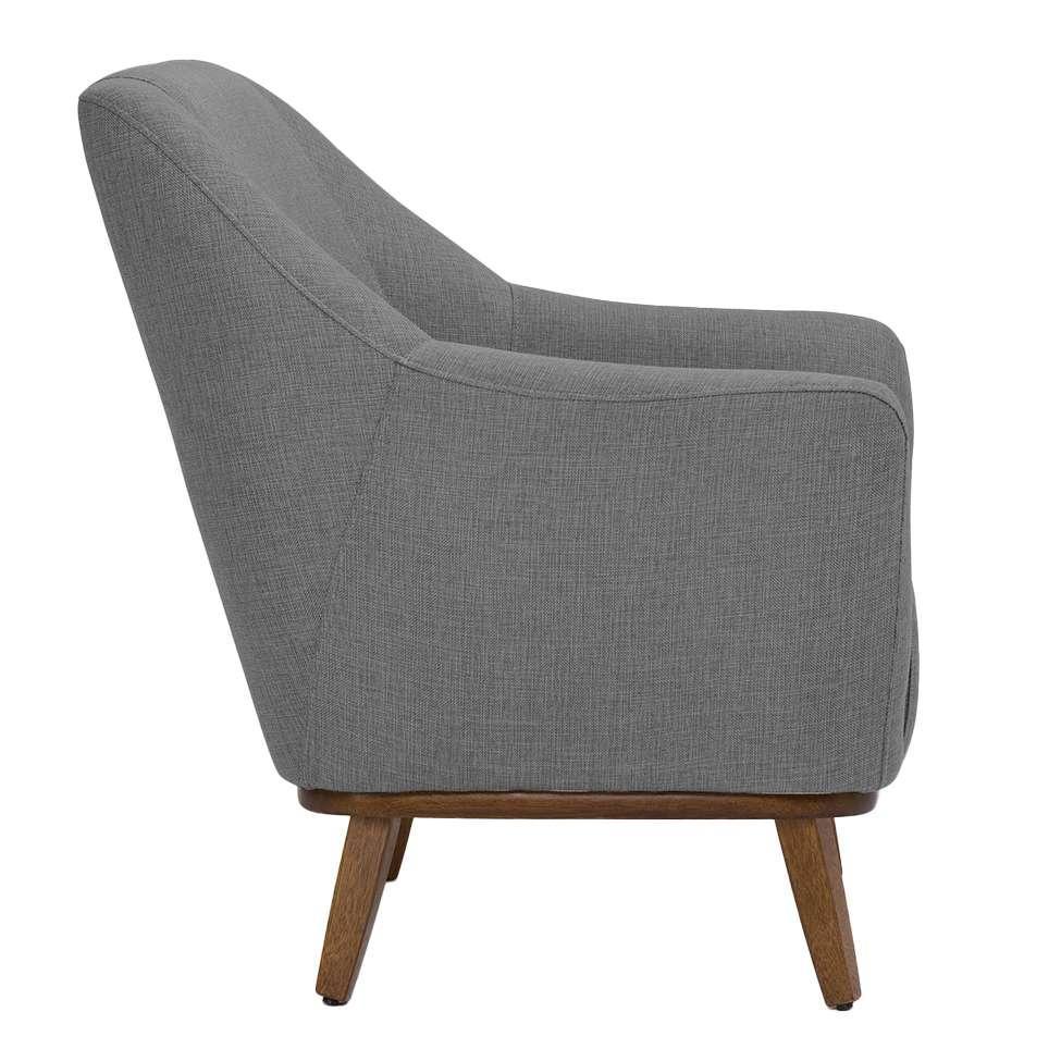 Poltrona Paloma Linho Mescla Cinza e Castanho - 4