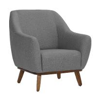 Poltrona Paloma Linho Mescla Cinza e Castanho - 1