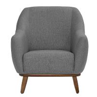 Poltrona Paloma Linho Mescla Cinza e Castanho - 2