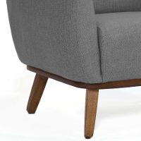 Poltrona Paloma Linho Mescla Cinza e Castanho - 7