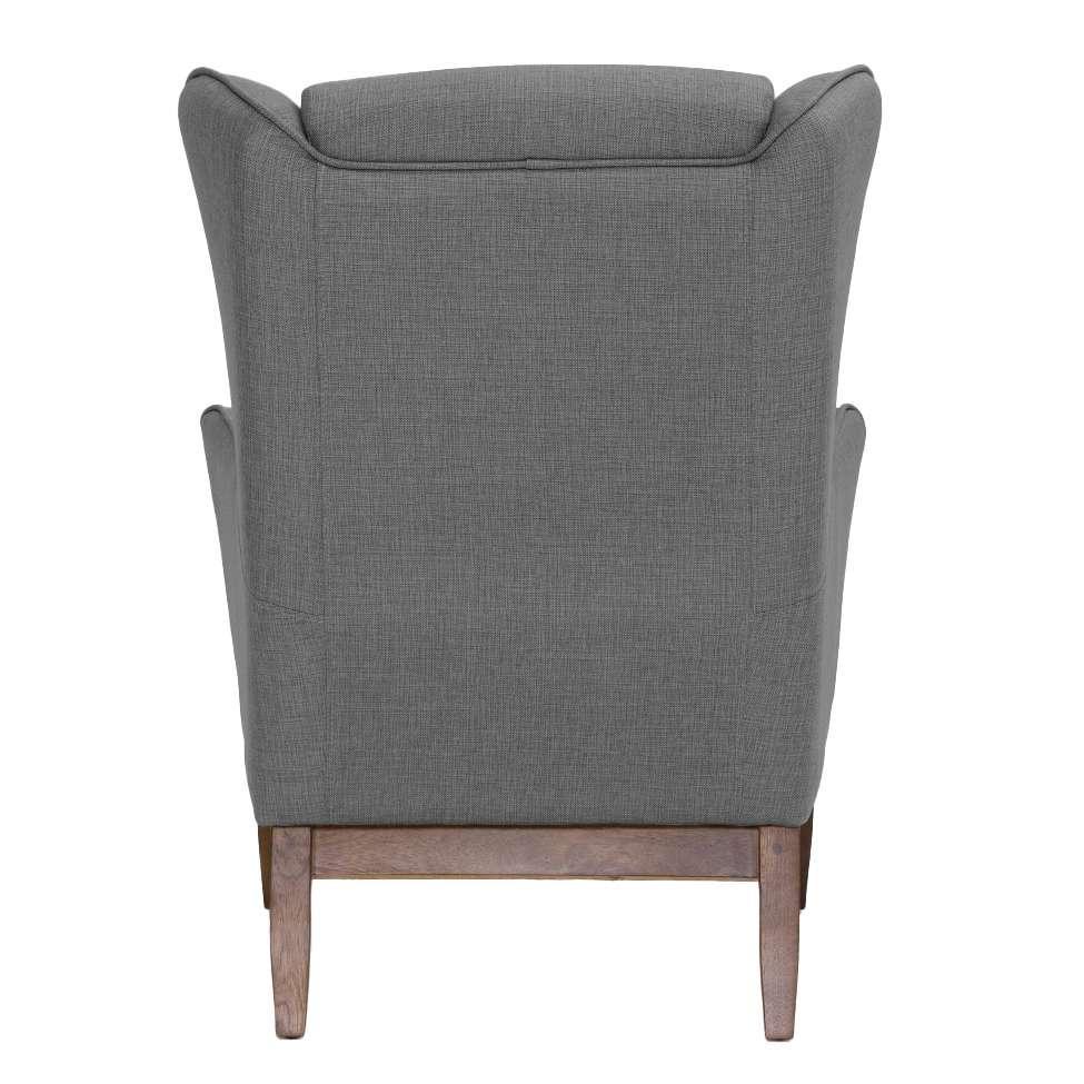 Poltrona Milena Linho Mescla Cinza e Madeira - 6