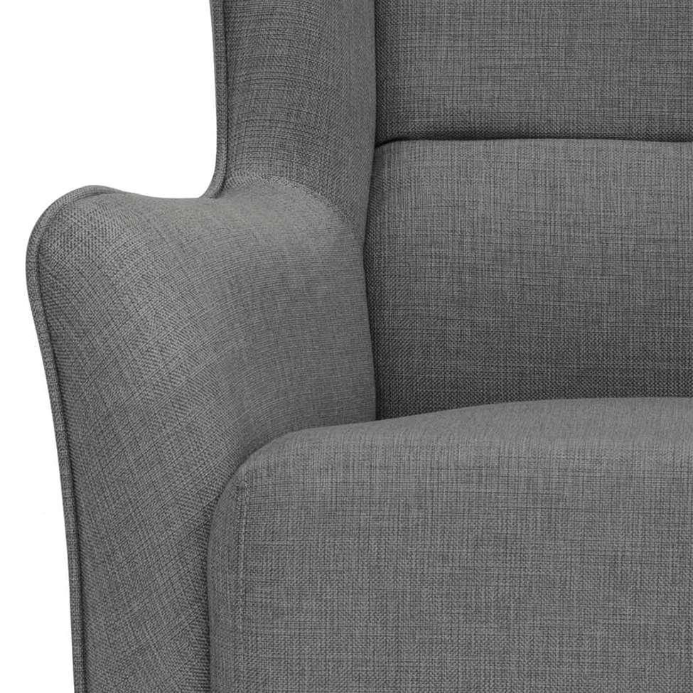 Poltrona Milena Linho Mescla Cinza e Madeira - 7