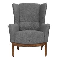 Poltrona Milena Linho Mescla Cinza e Madeira - 2