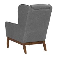 Poltrona Milena Linho Mescla Cinza e Madeira - 5