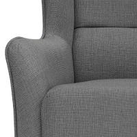 Poltrona Milena Linho Mescla Cinza e Madeira - 7