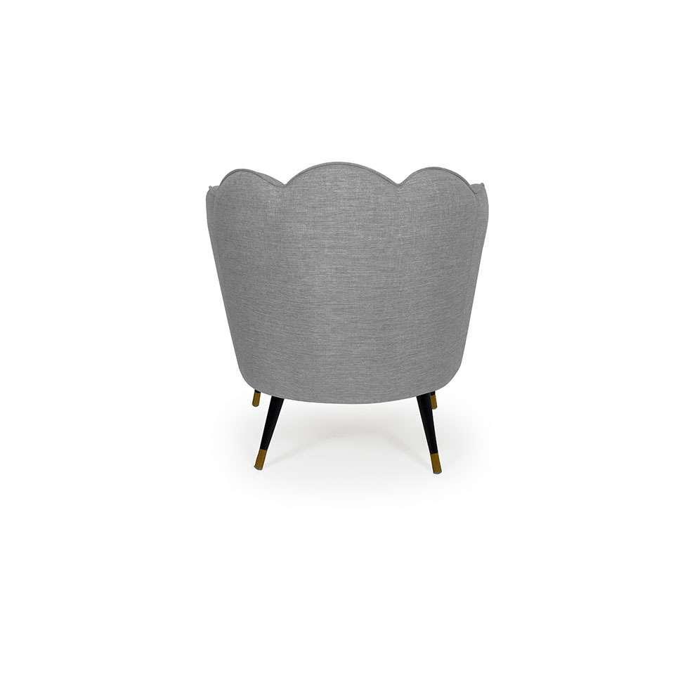 Poltrona Ariel Pé Palito Linho Mescla Cinza e Preta - 6