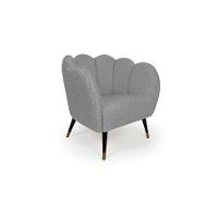 Poltrona Ariel Pé Palito Linho Mescla Cinza e Preta - 1