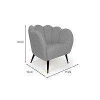 Poltrona Ariel Pé Palito Linho Mescla Cinza e Preta - 3