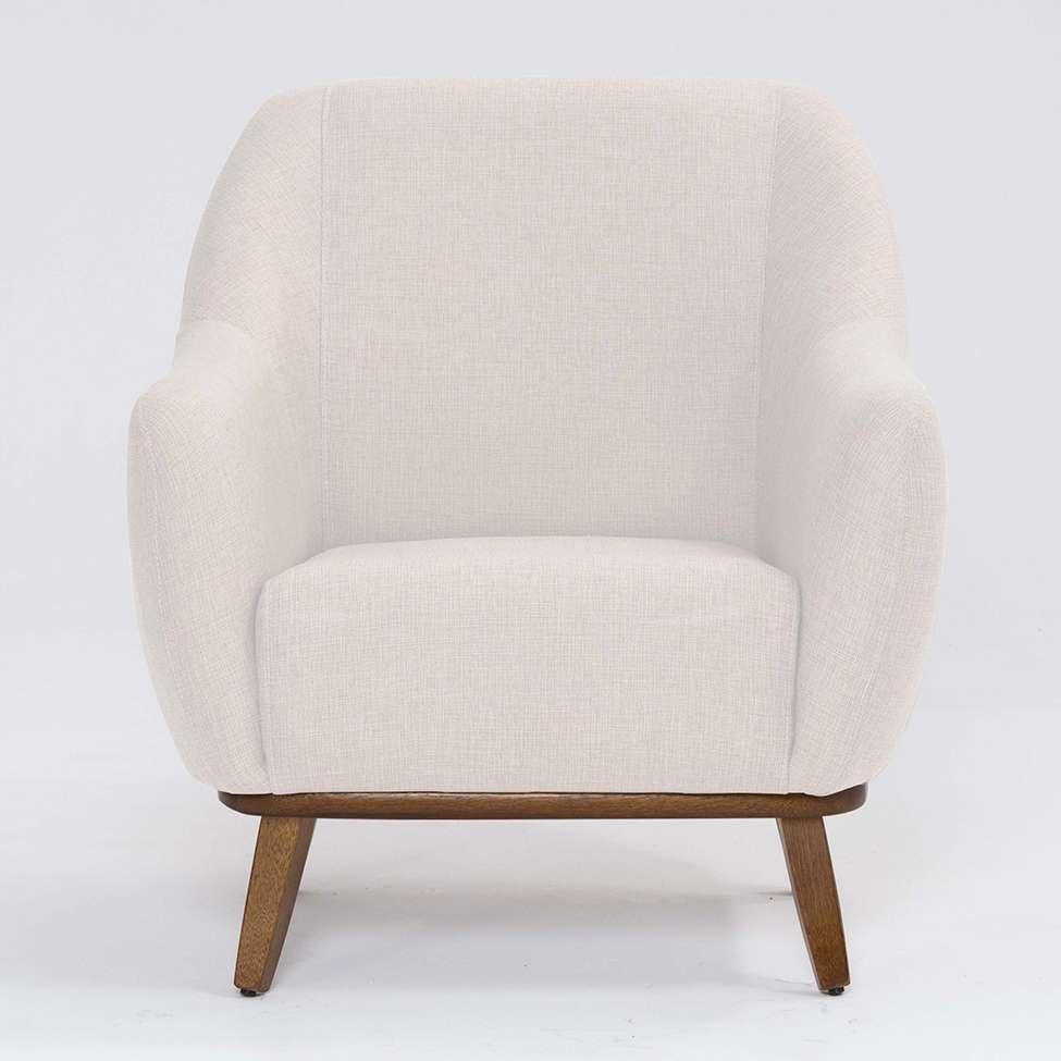 Poltrona Paloma Linho Pérola e Castanho - 2